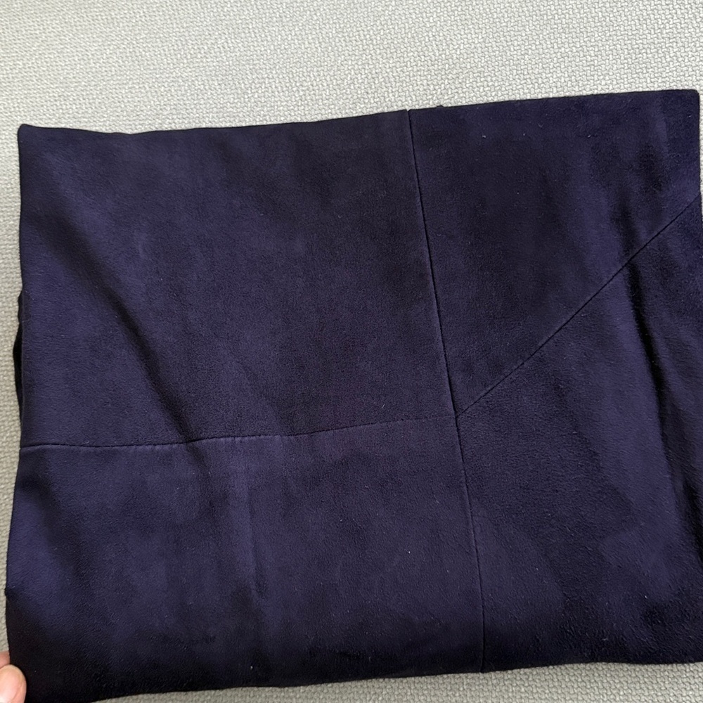 Vintage Saks Fifth Avenue Suede Leather Deep Purple Midi Skirt - Picture 11 of 12